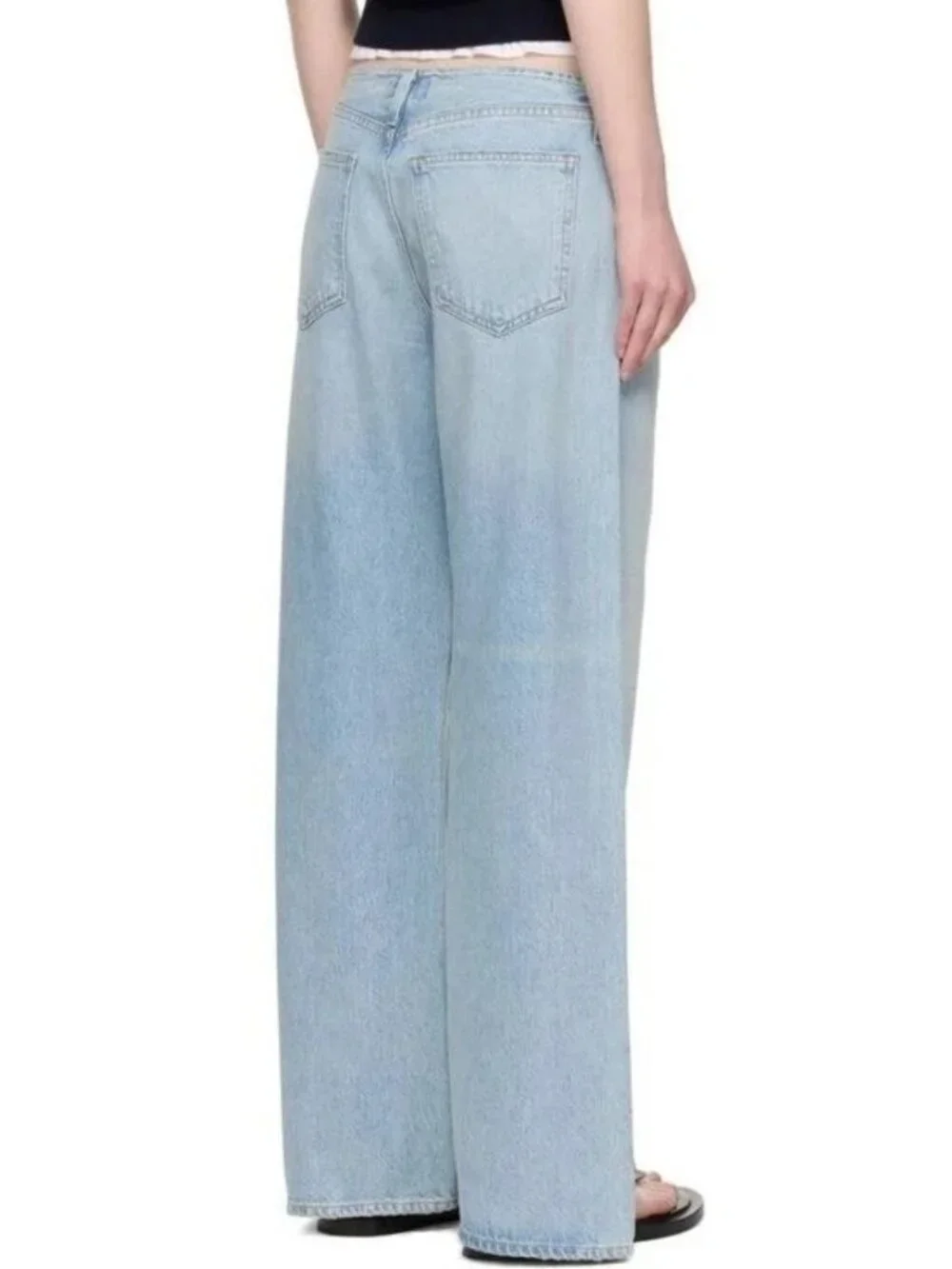 NEW $268 AGOLDE LEX LOW SLUNG BAGGY JEANS IN LIGHT BLUE #2 SIZE 27 - Picture 4 of 16